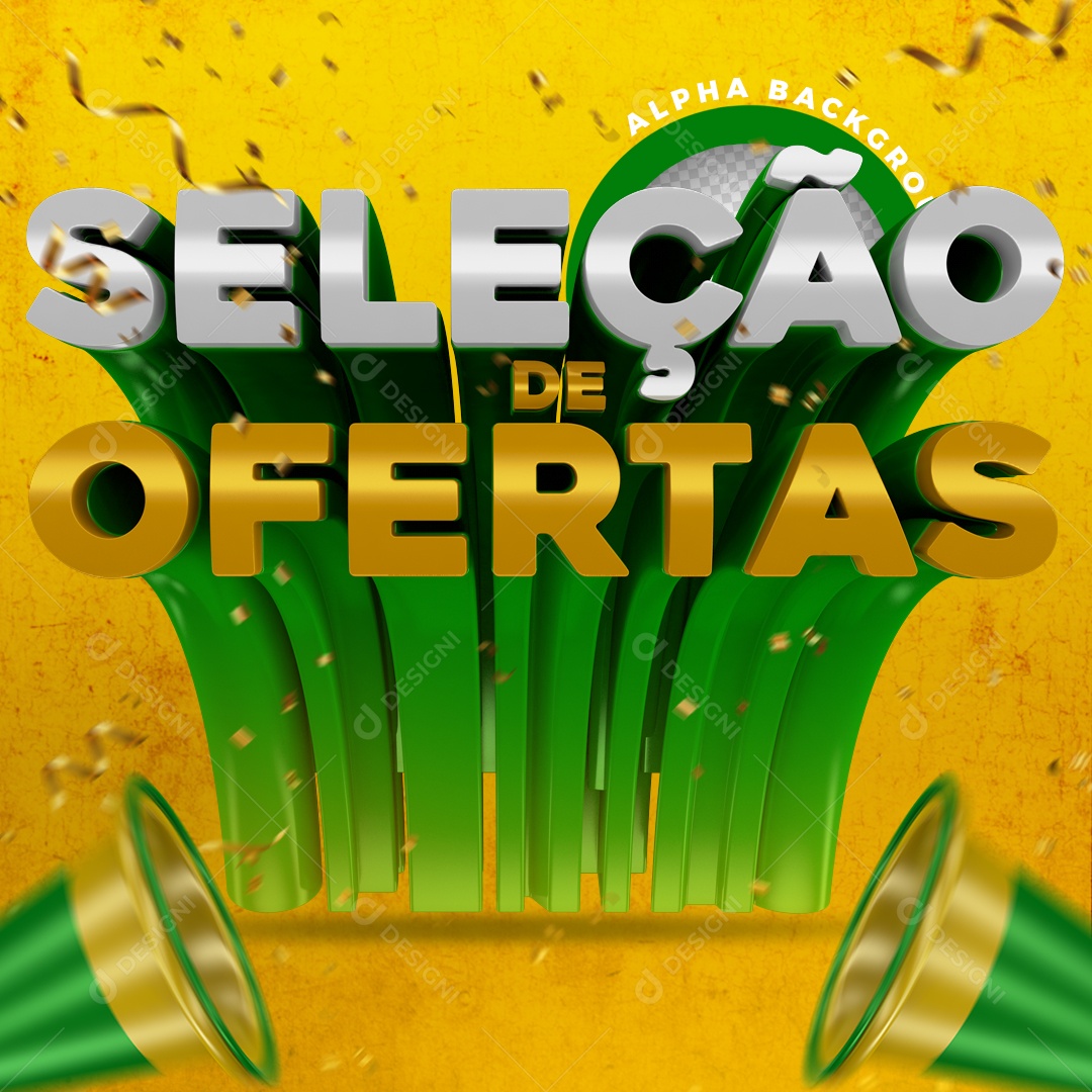 Selo 3D Para Composições Seleção De Ofertas PSD