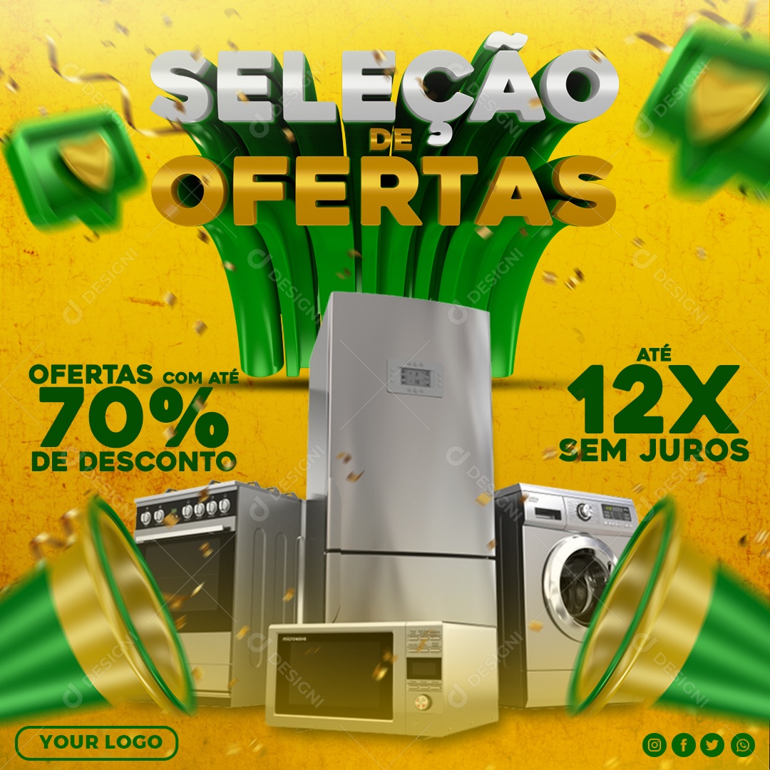 Promoções Seleção De Ofertas Venha Conferir Social Media PSD Editável
