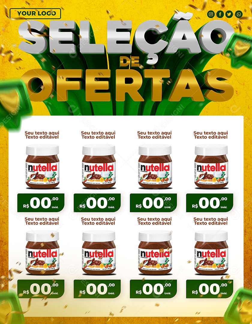 Encarte Promoções Mega Feirão Da Copa Venha Conferir Social Media PSD Editável