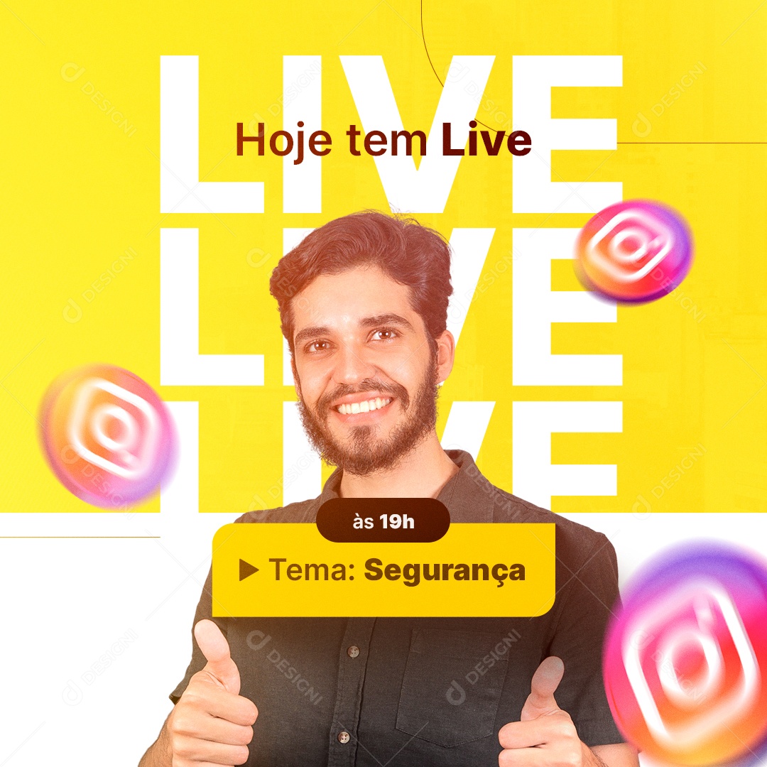 Hoje Tem Live Segurança Vereador Política Social Media PSD Editável