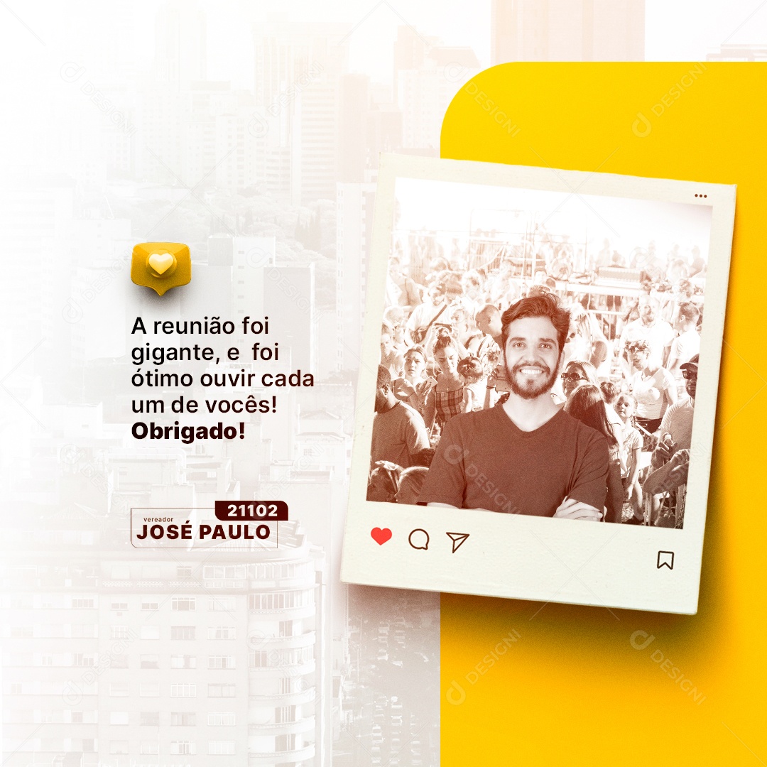 A Reunião Foi Gigante Vereador Política Social Media PSD Editável