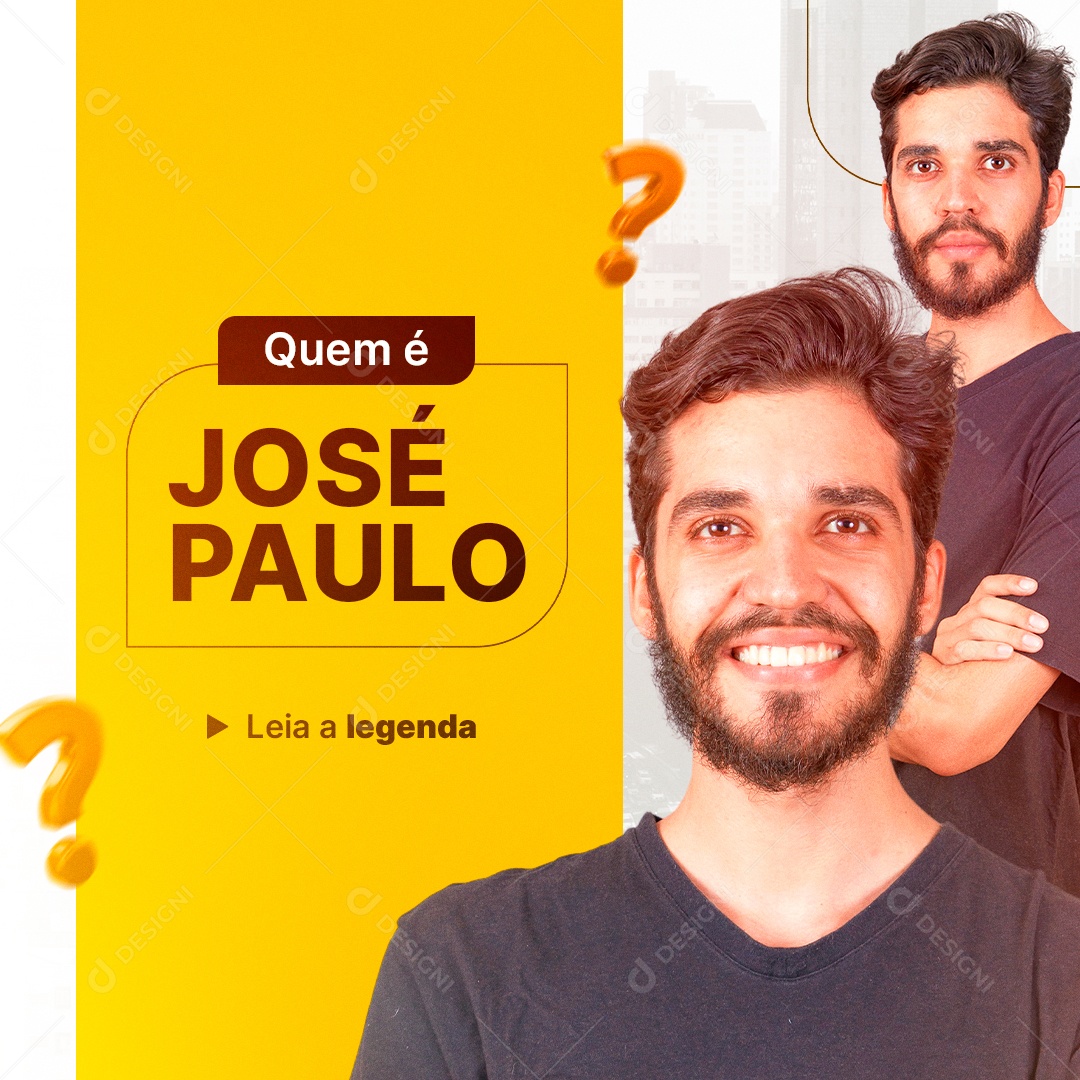 Quem é José Paulo Vereador Política Social Media PSD Editável