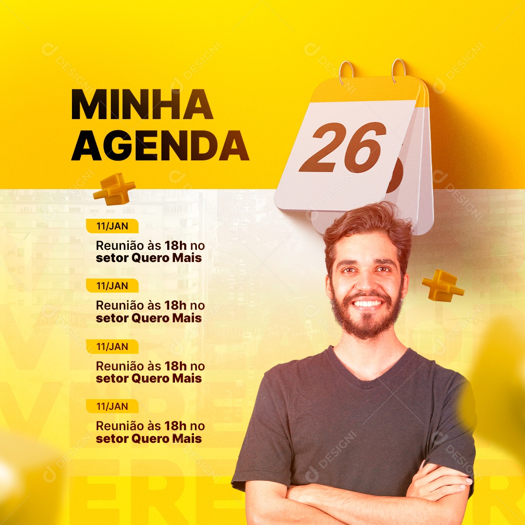 Minha Agenda Vereador Política Social Media PSD Editável