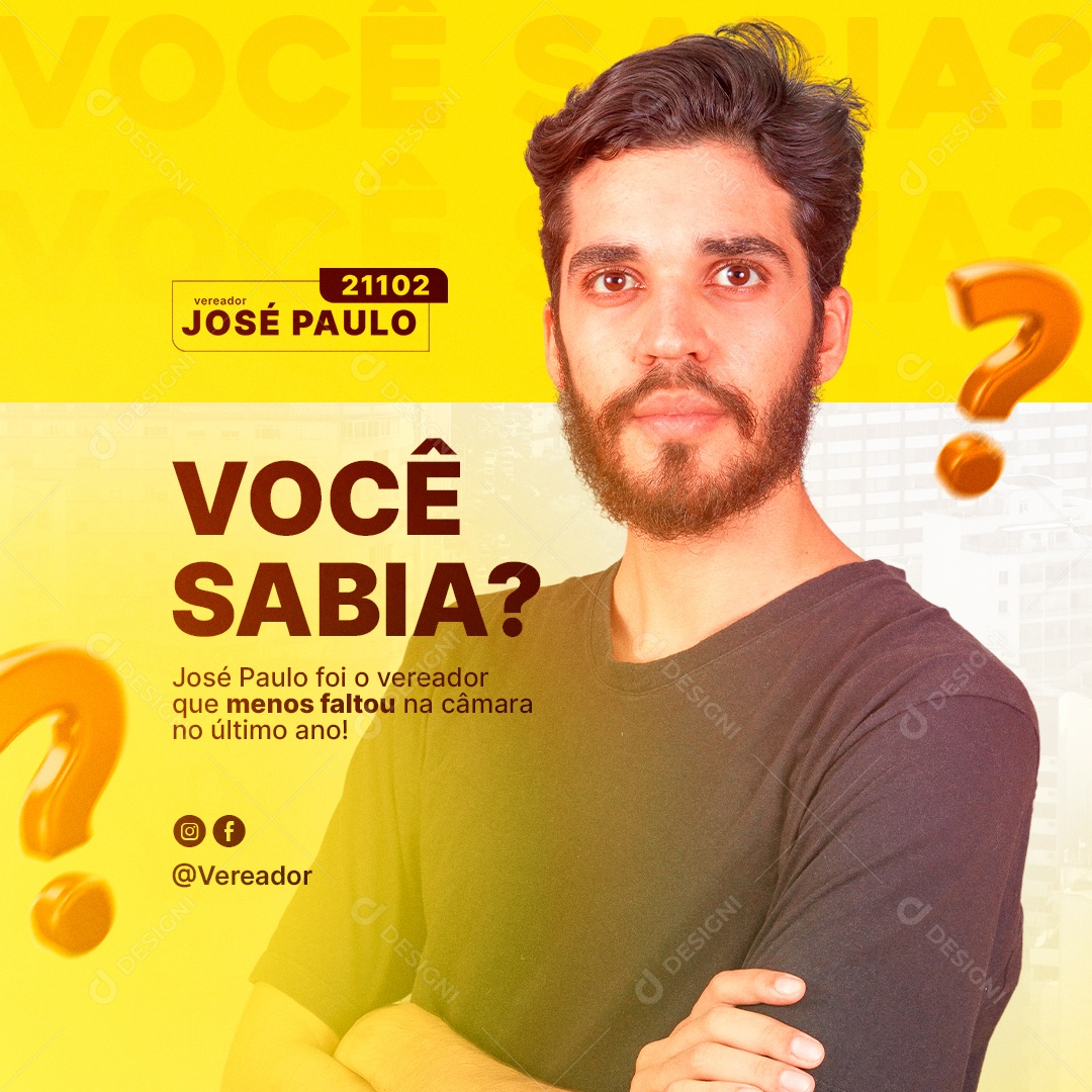 Você Sabia Vereador Política Social Media PSD Editável