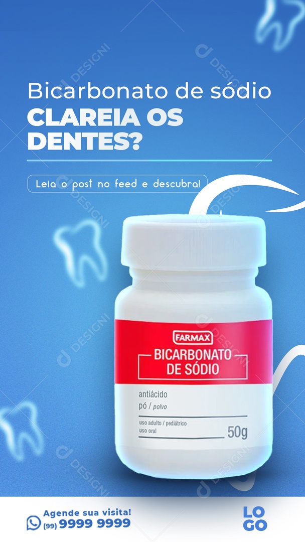 Bicarbonato De Sódio Clareia Os Dentes? Social Media PSD Editável