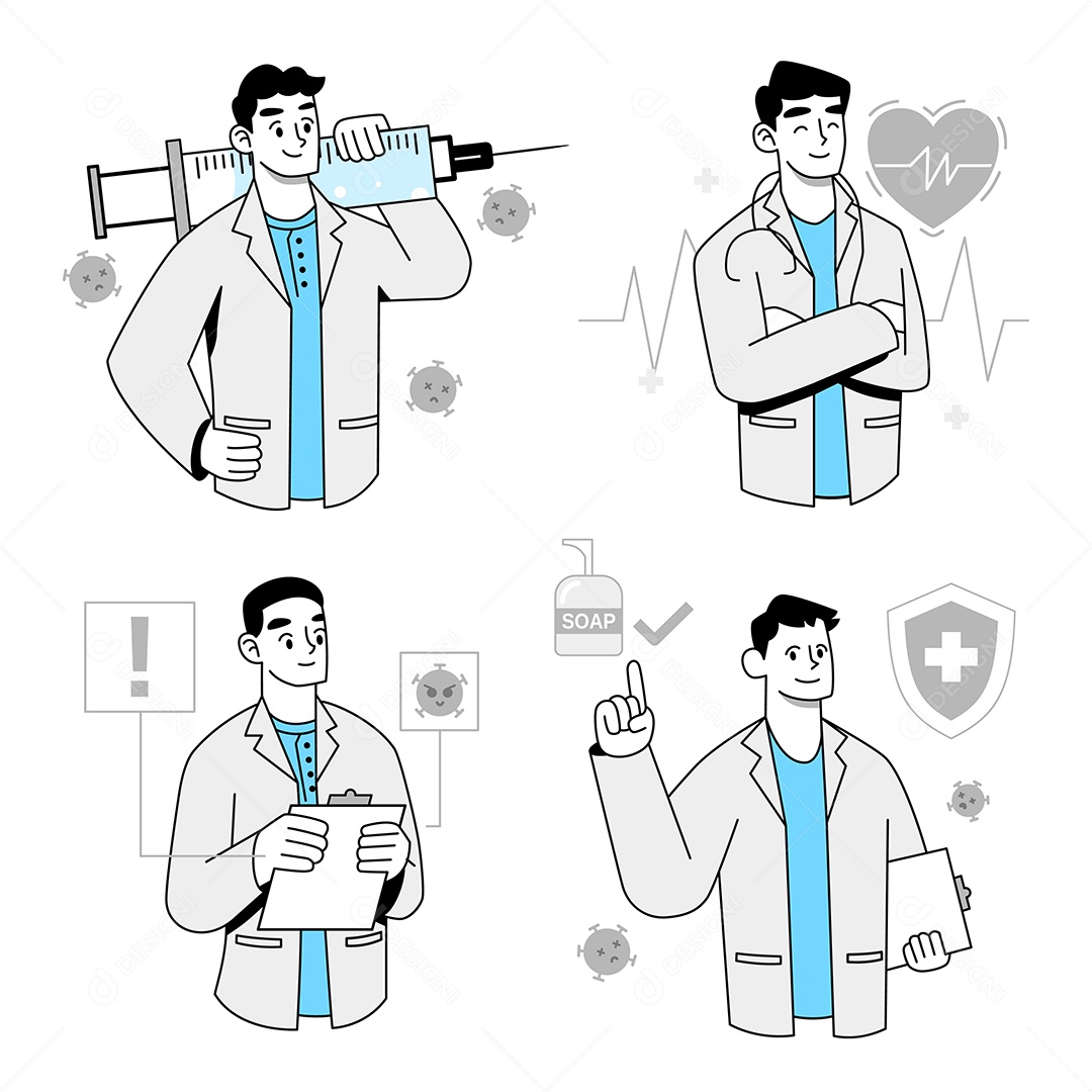 Conjunto de elementos de objeto para férias de verão em estilo cartoon Vetor