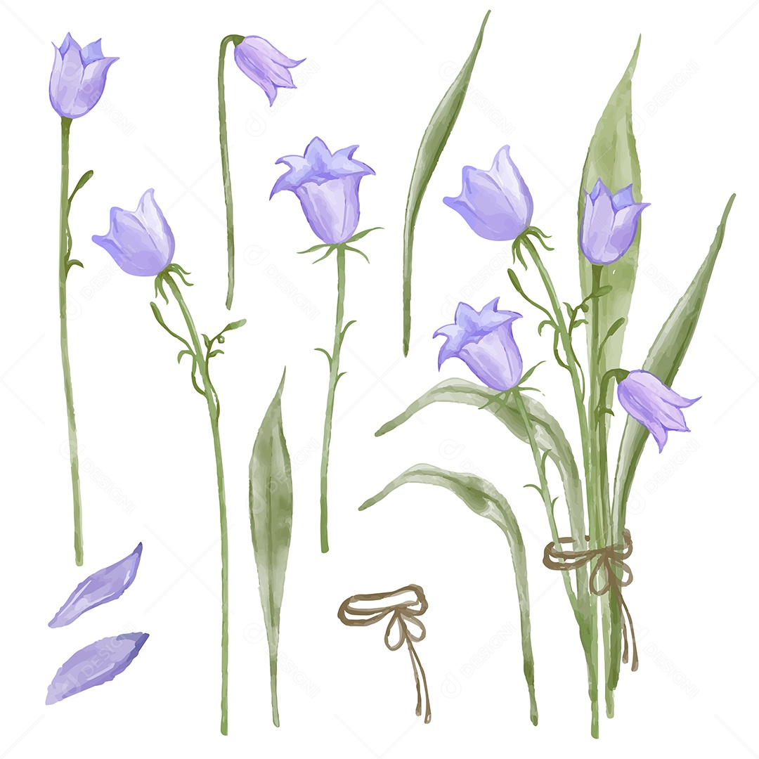 Lindo buquê de flores e deixe para decoração em água