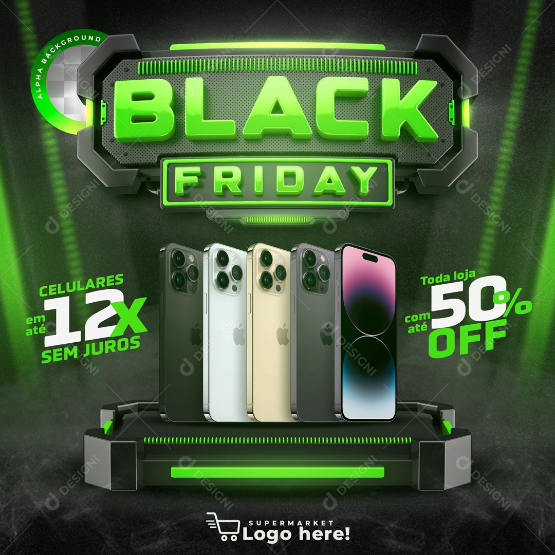 Promoção Black Friday Smartfones Social Media PSD Editável