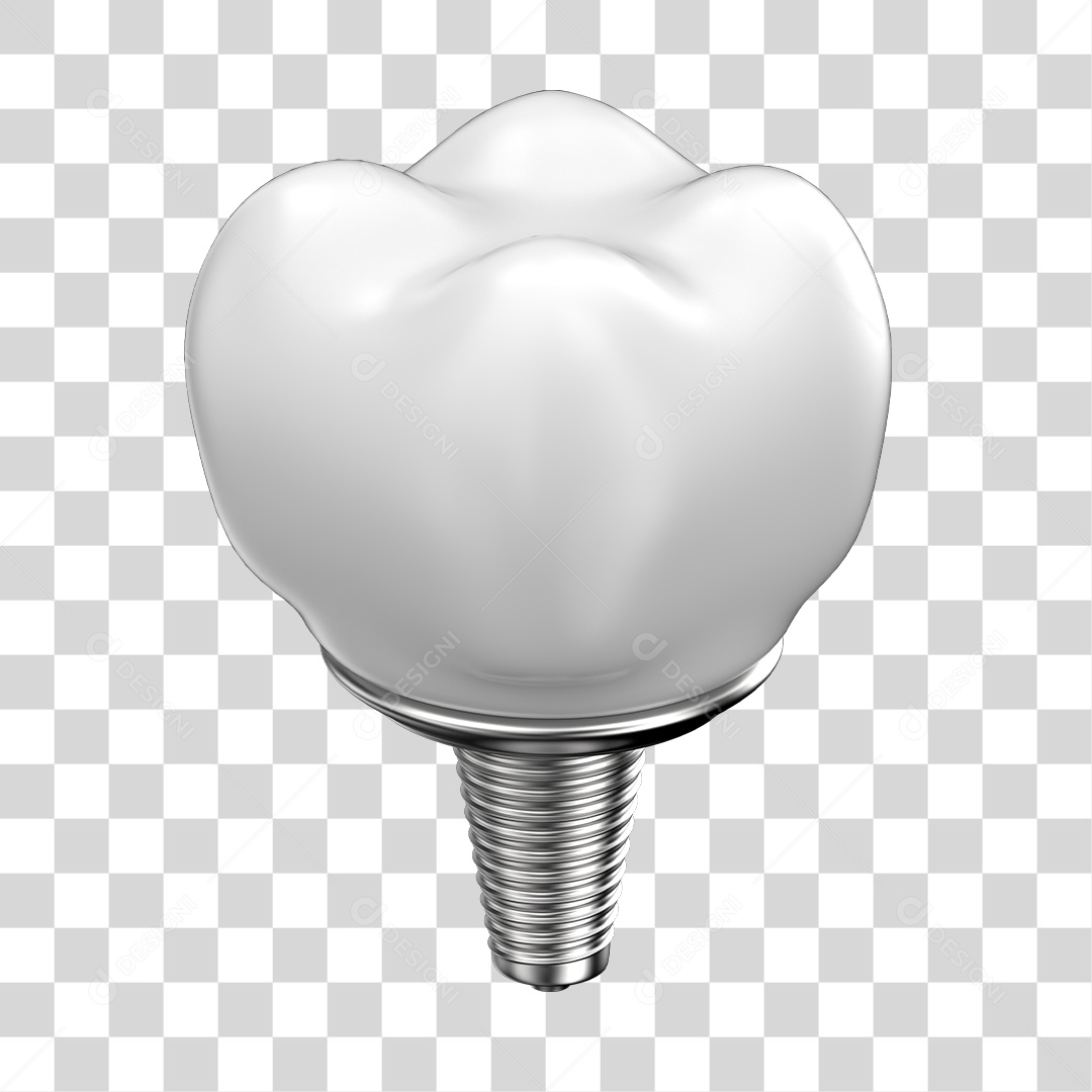 Dente Branco Implante Elemento 3D PNG Transparente