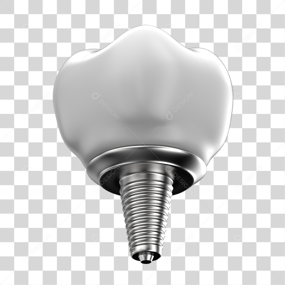 Dente Branco Implante Elemento 3D PNG Transparente