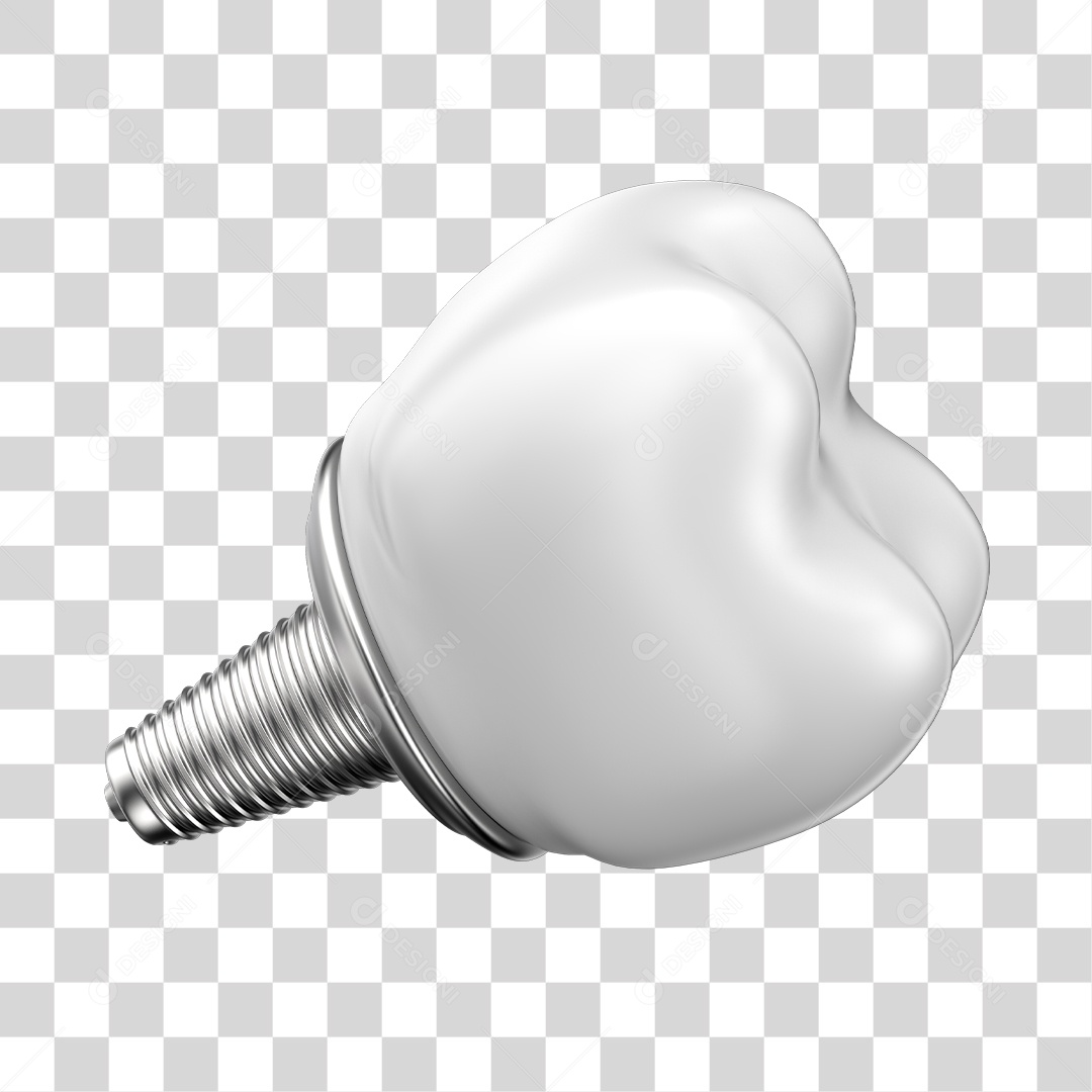 Dente Branco Implante Elemento 3D PNG Transparente