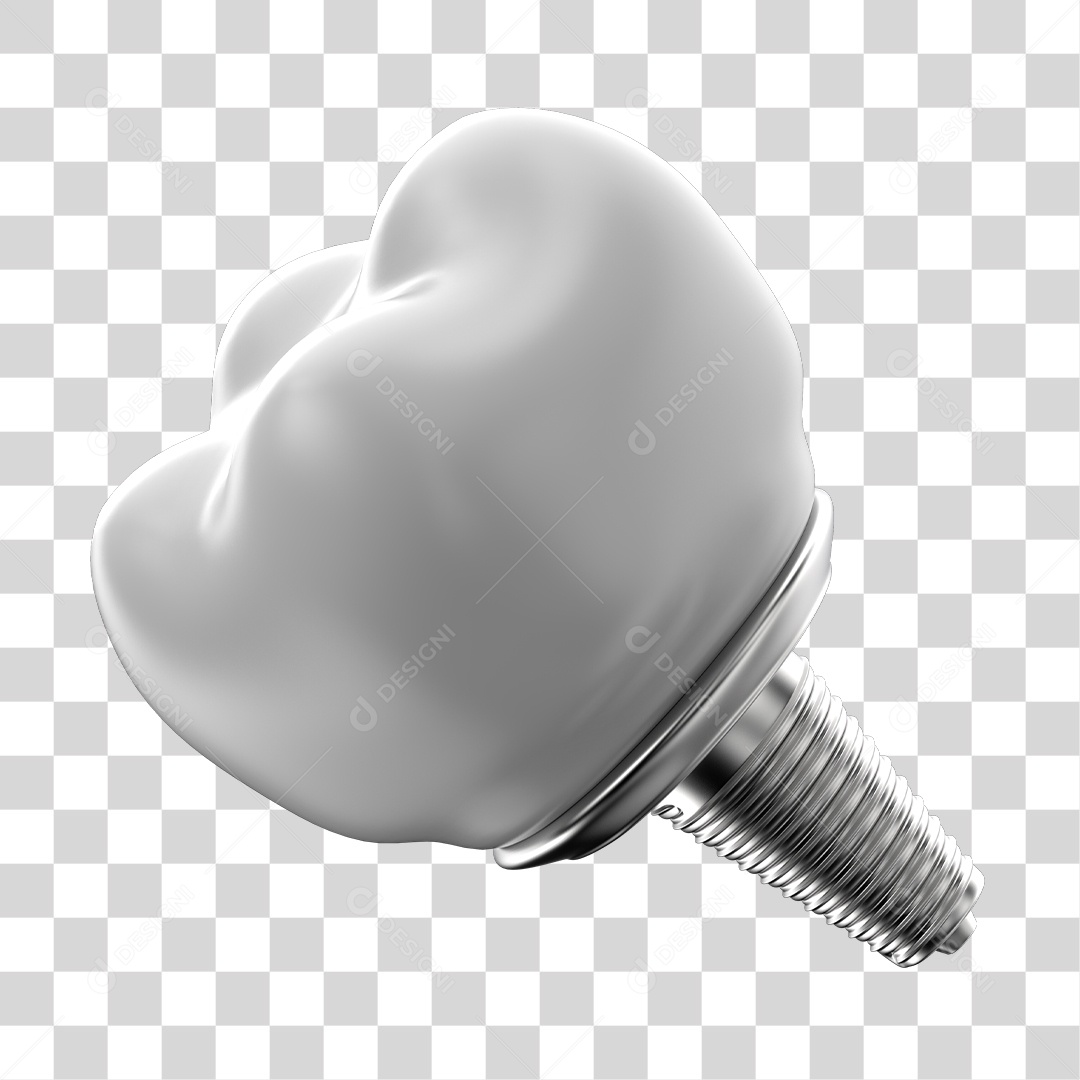 Dente Branco Implante Elemento 3D PNG Transparente