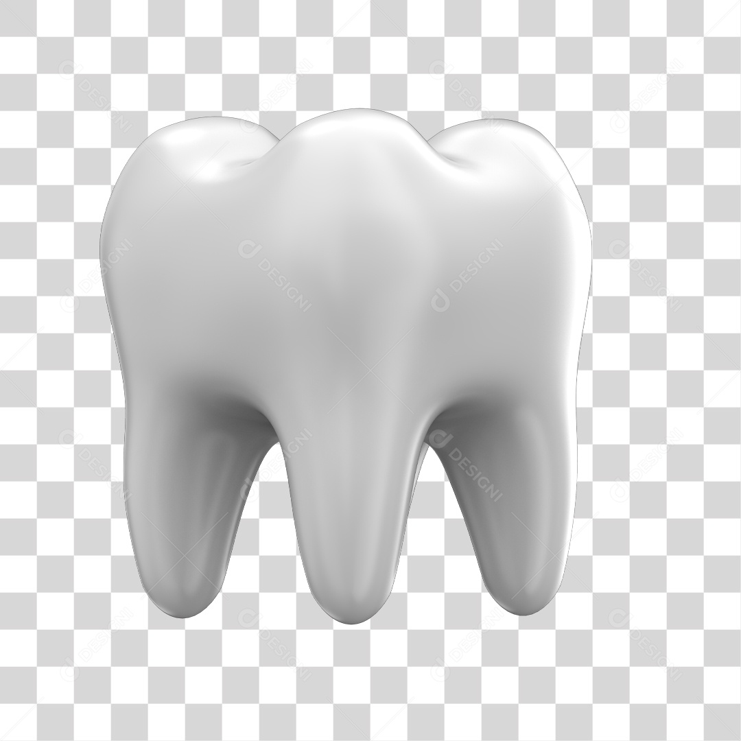 Dente Branco Elemento 3D PNG Transparente