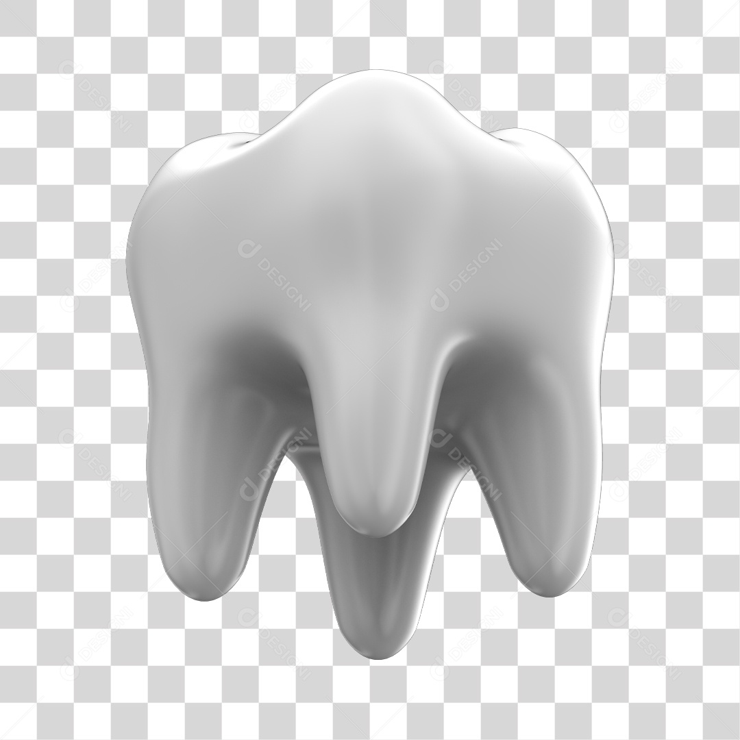Dente Branco Elemento 3D PNG Transparente