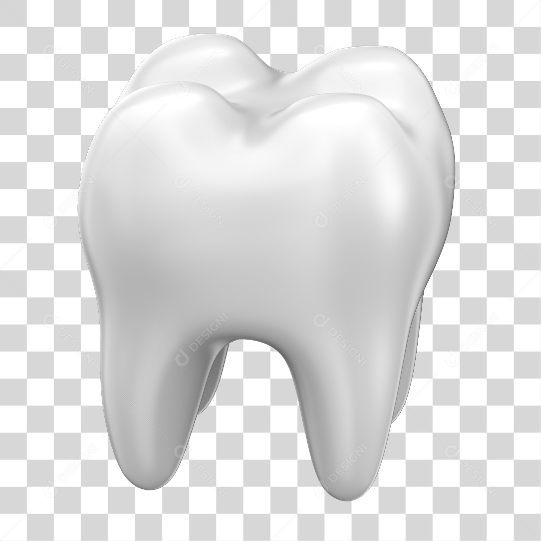 Dente Branco Elemento 3D PNG Transparente