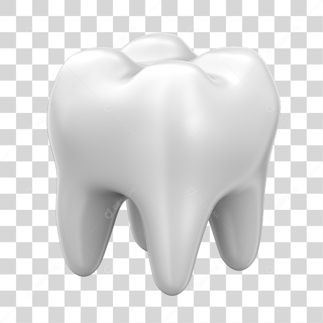 Dente Branco Implante Elemento 3D PNG Transparente
