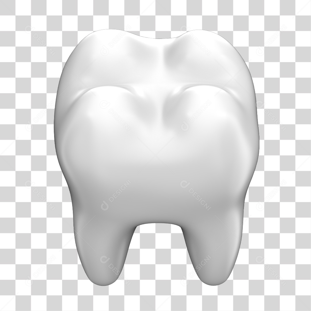 Dente Branco Elemento 3D PNG Transparente