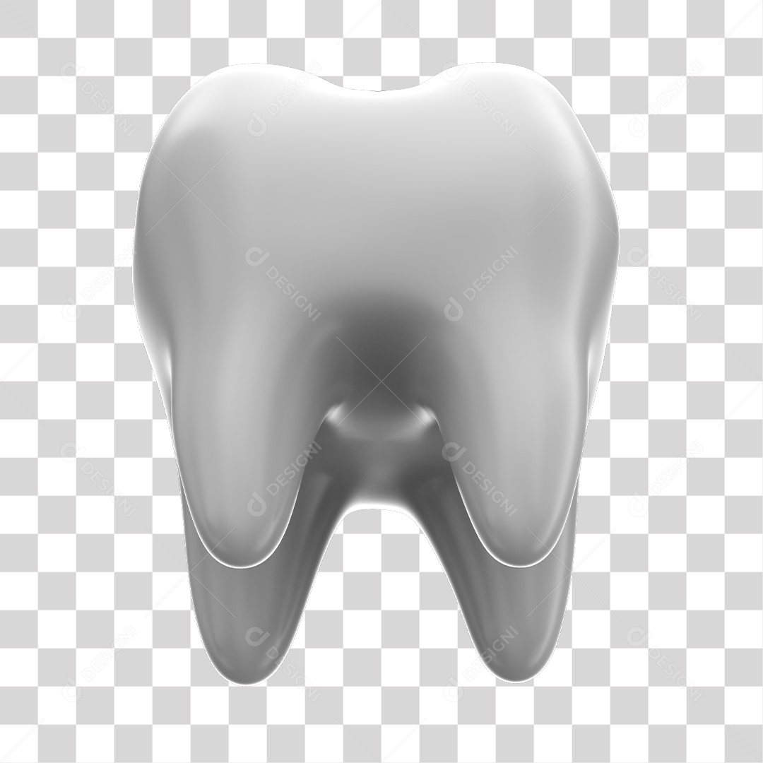 Dente Branco Elemento 3D PNG Transparente