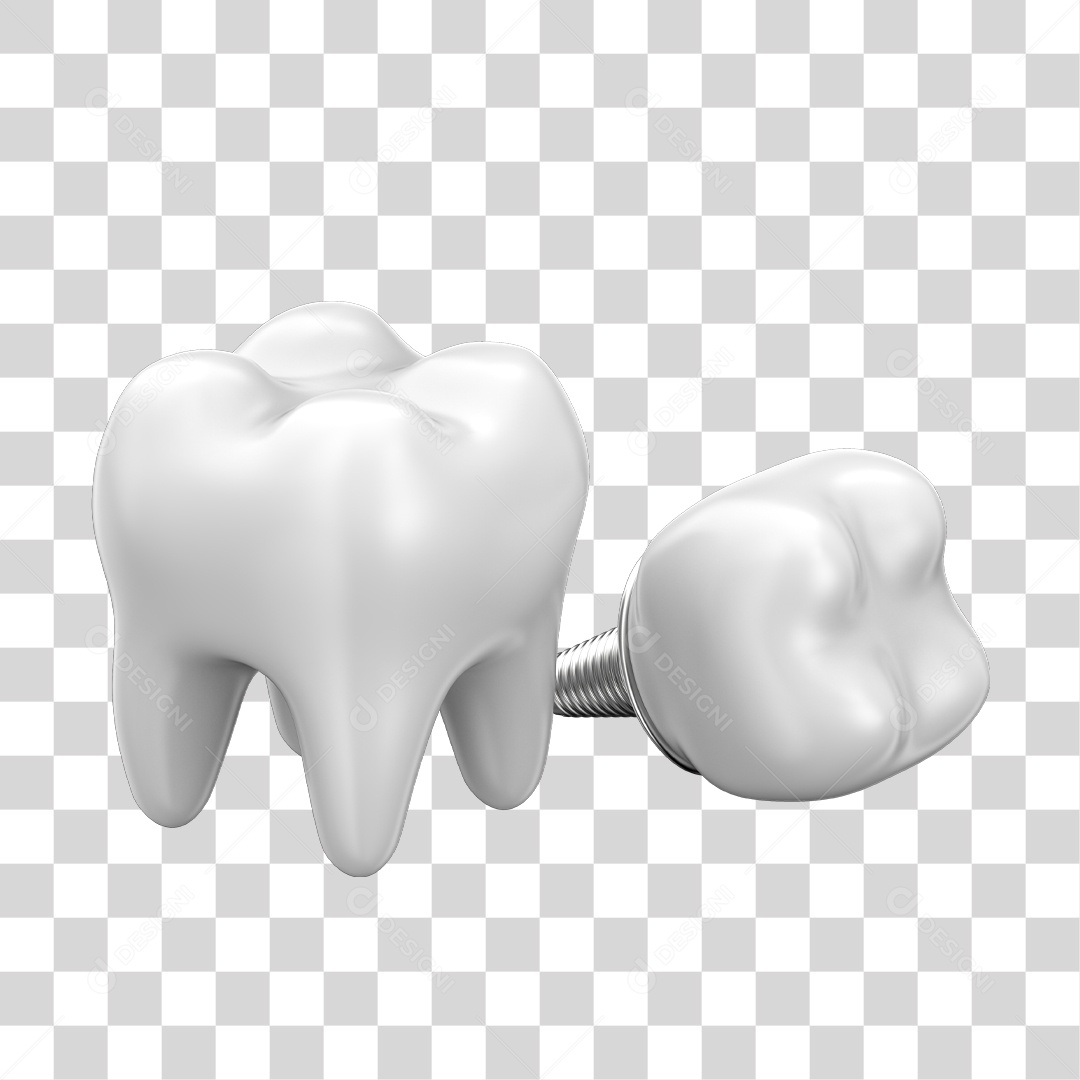 Dentes Branco Elemento 3D PNG Transparente