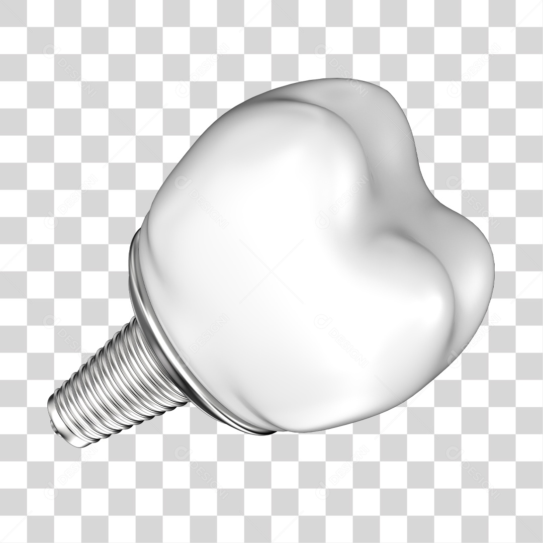 Dente Branco Implante Elemento 3D PNG Transparente
