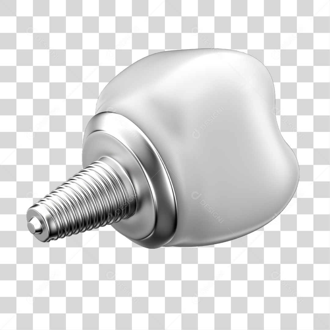 Dente Branco Implante Elemento 3D PNG Transparente