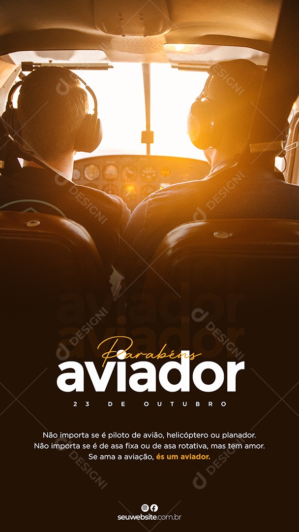 Dia Da Força Aérea Brasileira 23 De Outubro Social Media PSD Editável