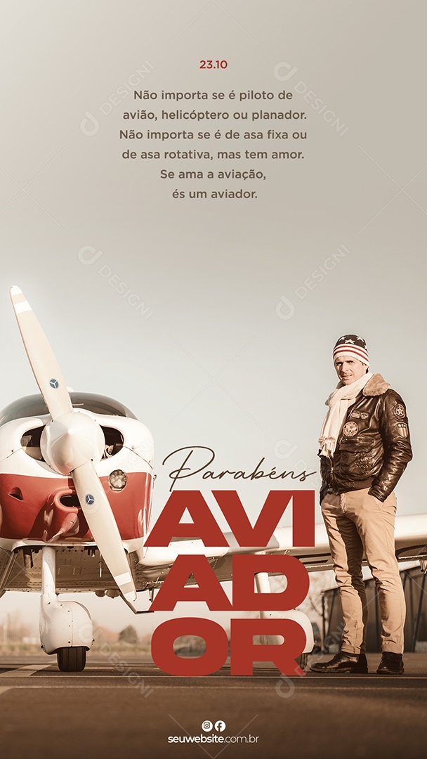 Dia Da Força Aérea Brasileira 23 De Outubro Social Media PSD Editável