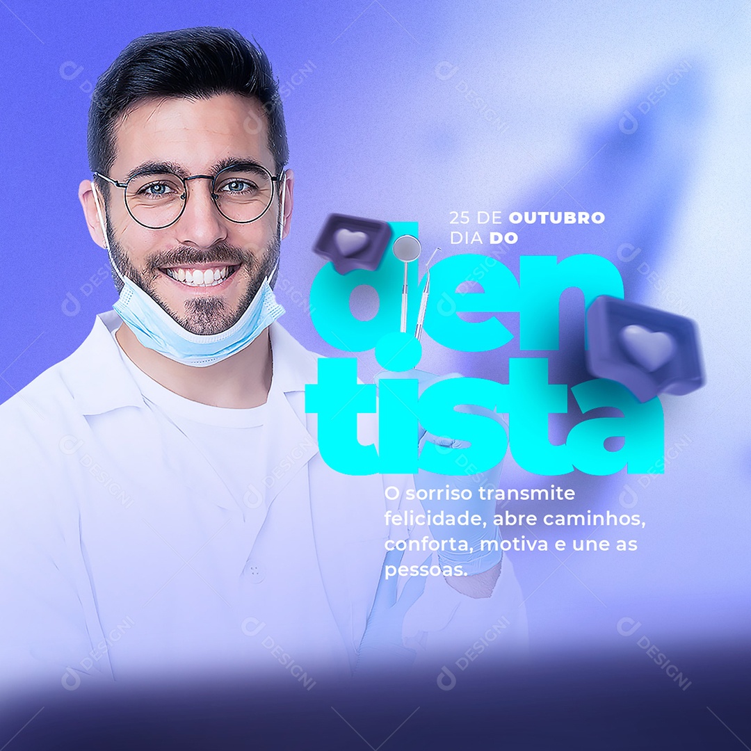 O Sorriso Transmite Felicidade Dia do Dentista Social Media PSD Editável