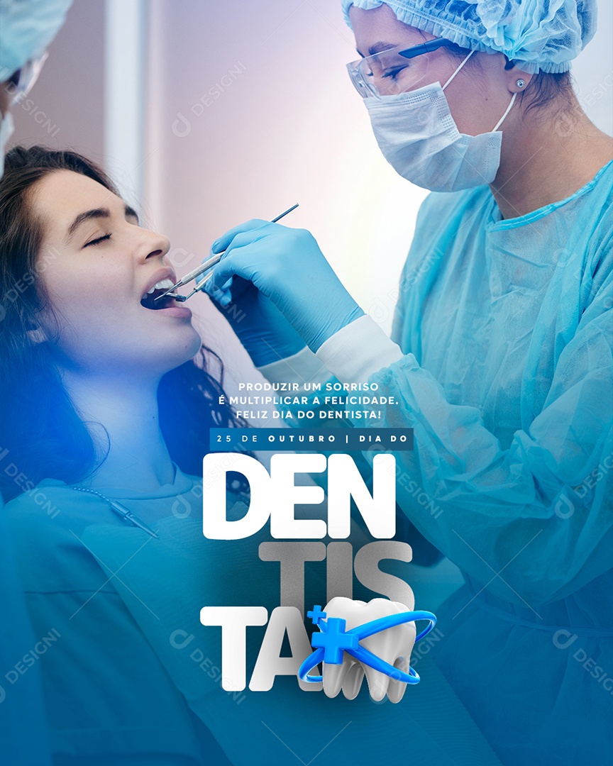 Produzir Um Sorriso Dia do Dentista Social Media PSD Editável