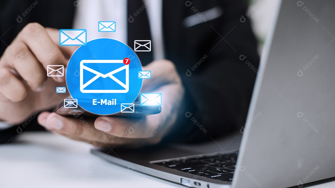 Conceito de gráficos de comunicação eletrônica de caixa de entrada de e-mail