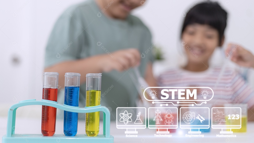 Conceito de educação STEM, STEM. Ciência Tecnologia Tapete Engenharia