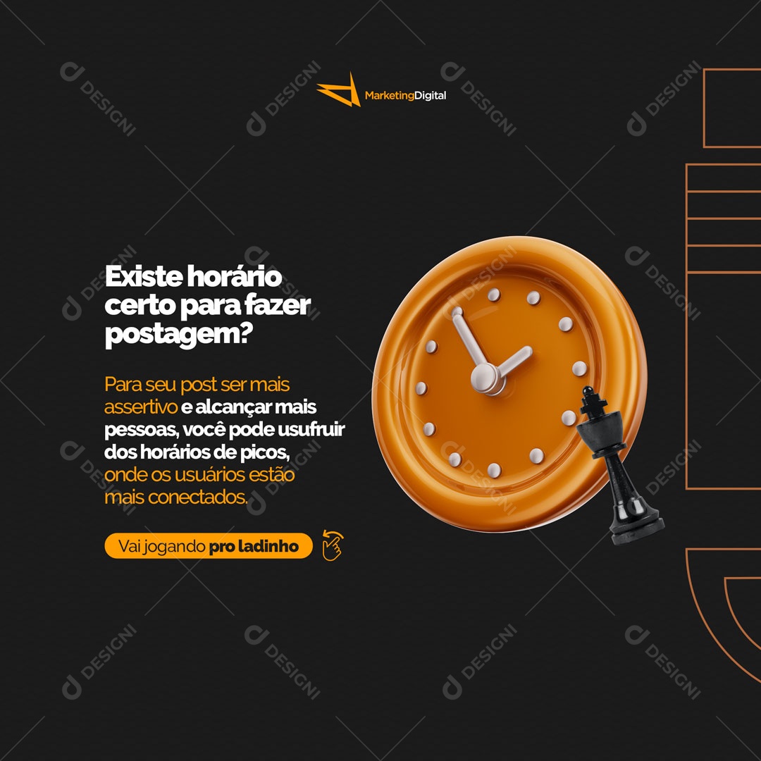 Marketing Digital Existe Momento Certo para Fazer Postagem? Social Media PSD Editável