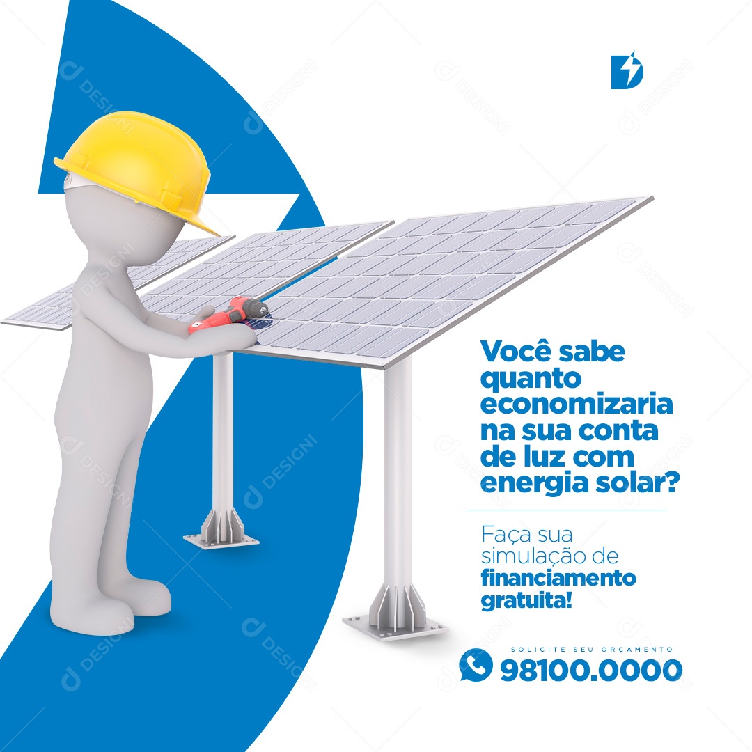 Energia Solar Painéis Solares Social Media PSD Editável