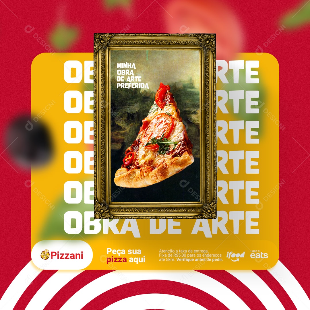 Social Media Minha Obra de Arte Preferida Pizzaria Pizza PSD Editável