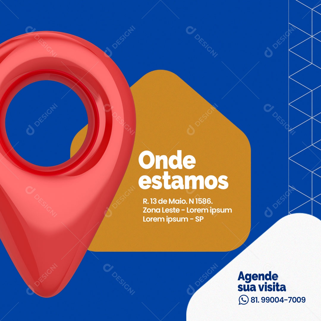 imobiliária Onde Estamos Localização Social Media PSD Editável