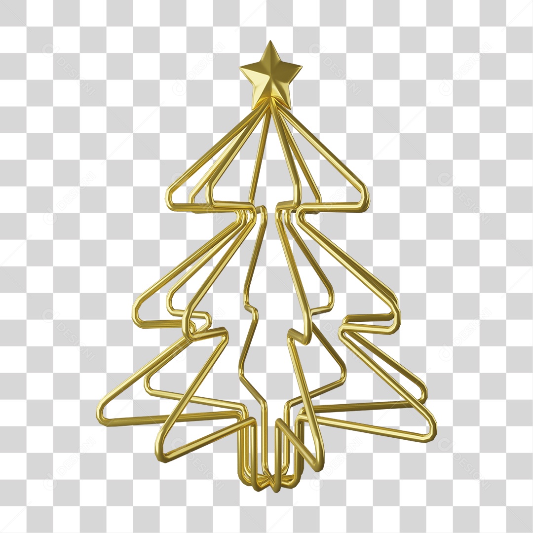 Enfeites de Natal Dourados PNG Transparente