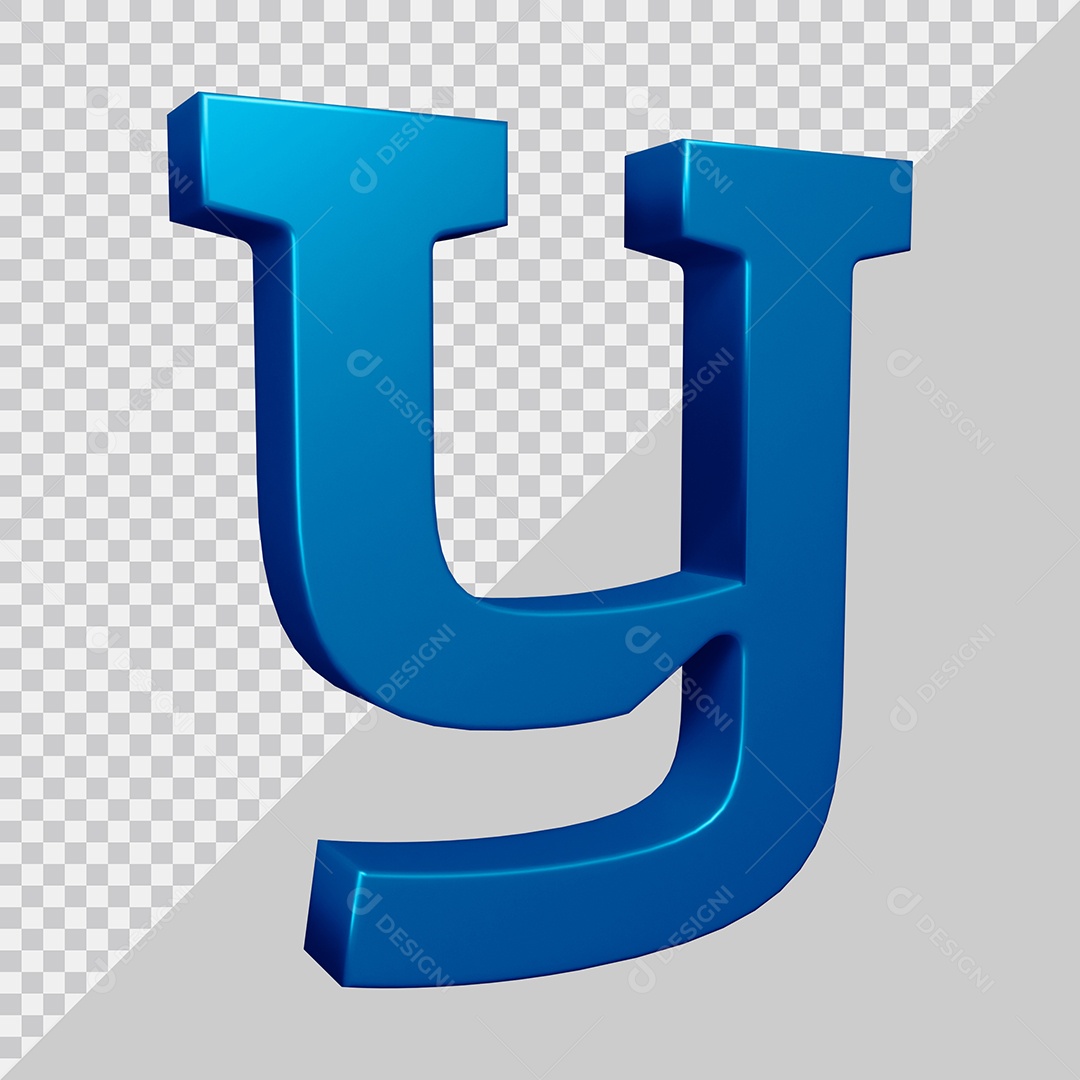Elemento 3D Para Composição Letra Y Azul PSD