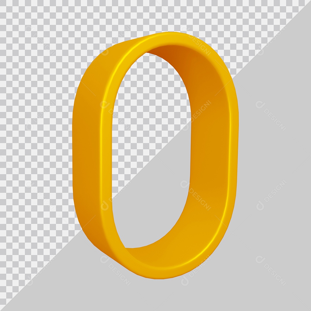Elemento 3D Para Composição Letra O Dourado PSD