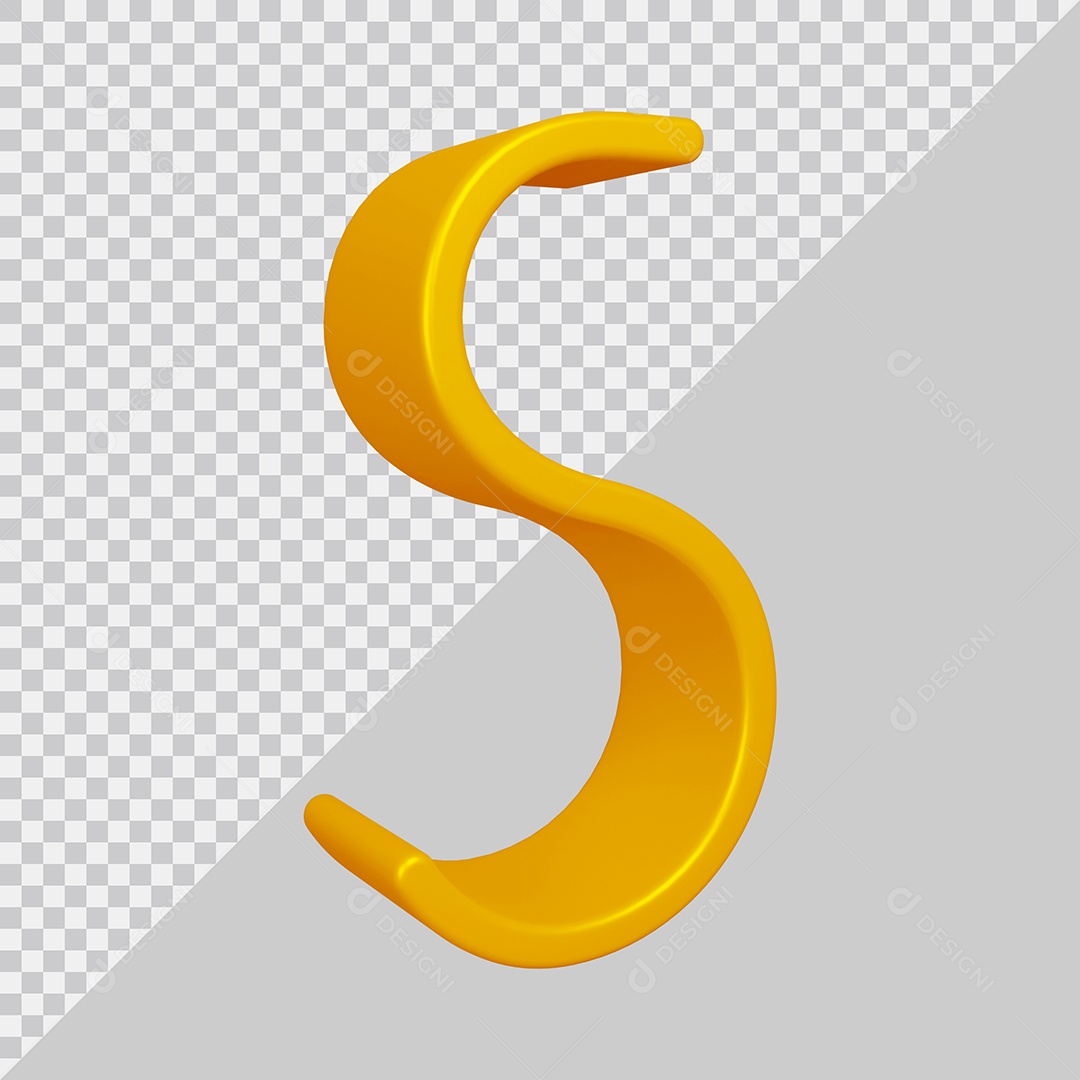 Elemento 3D Para Composição Letra S Dourado PSD