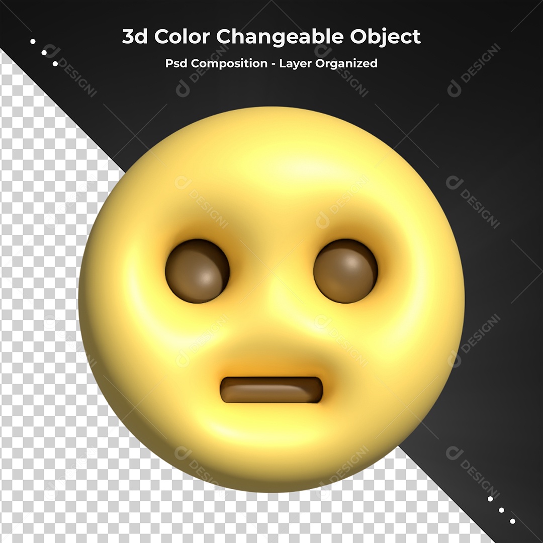 Emoji Triste Elemento 3D Para Composição PSD