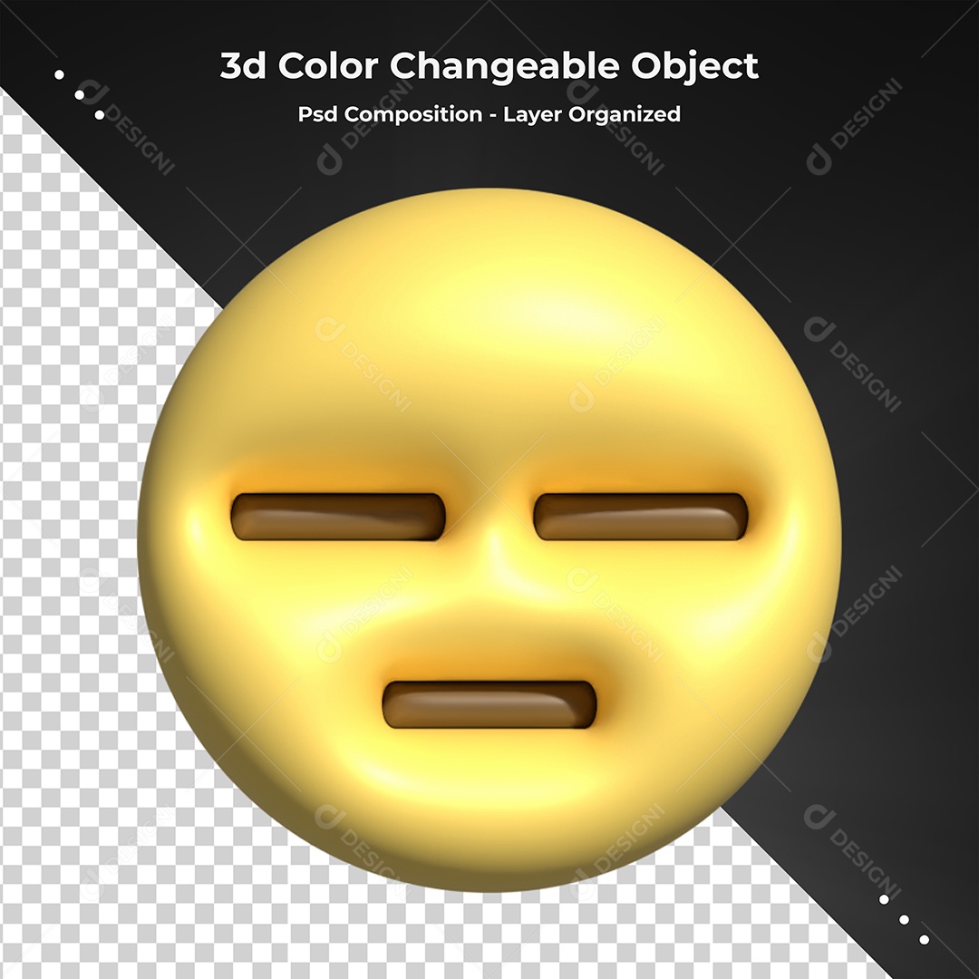 Emoji Entediado Elemento 3D Para Composição PSD
