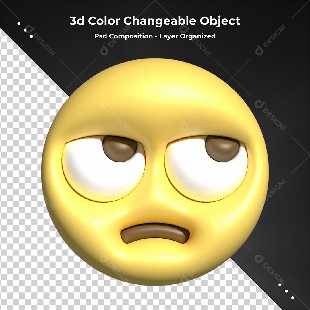 Emoji Chateado Elemento 3D Para Composição PSD