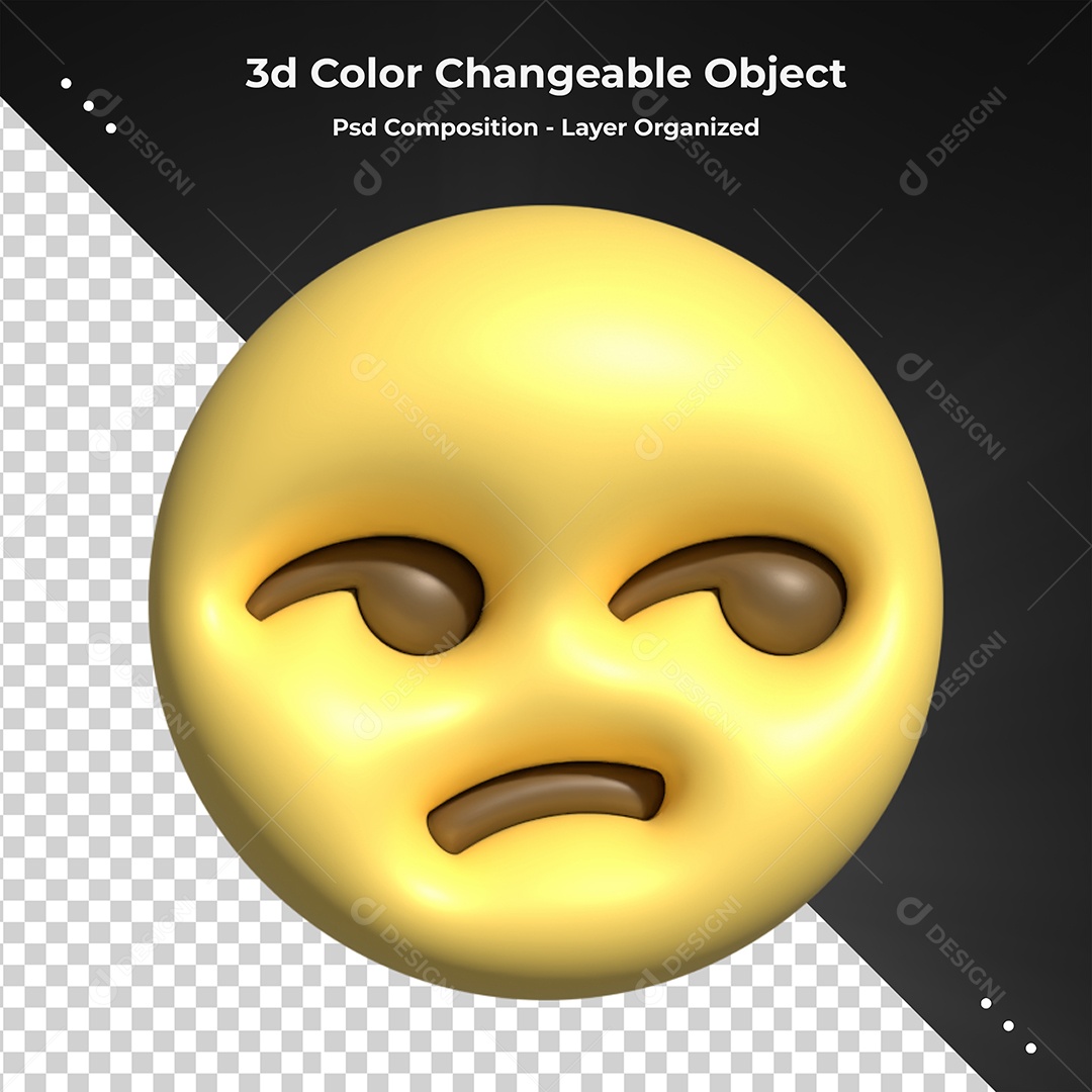 Emoji Entediado Elemento 3D Para Composição PSD
