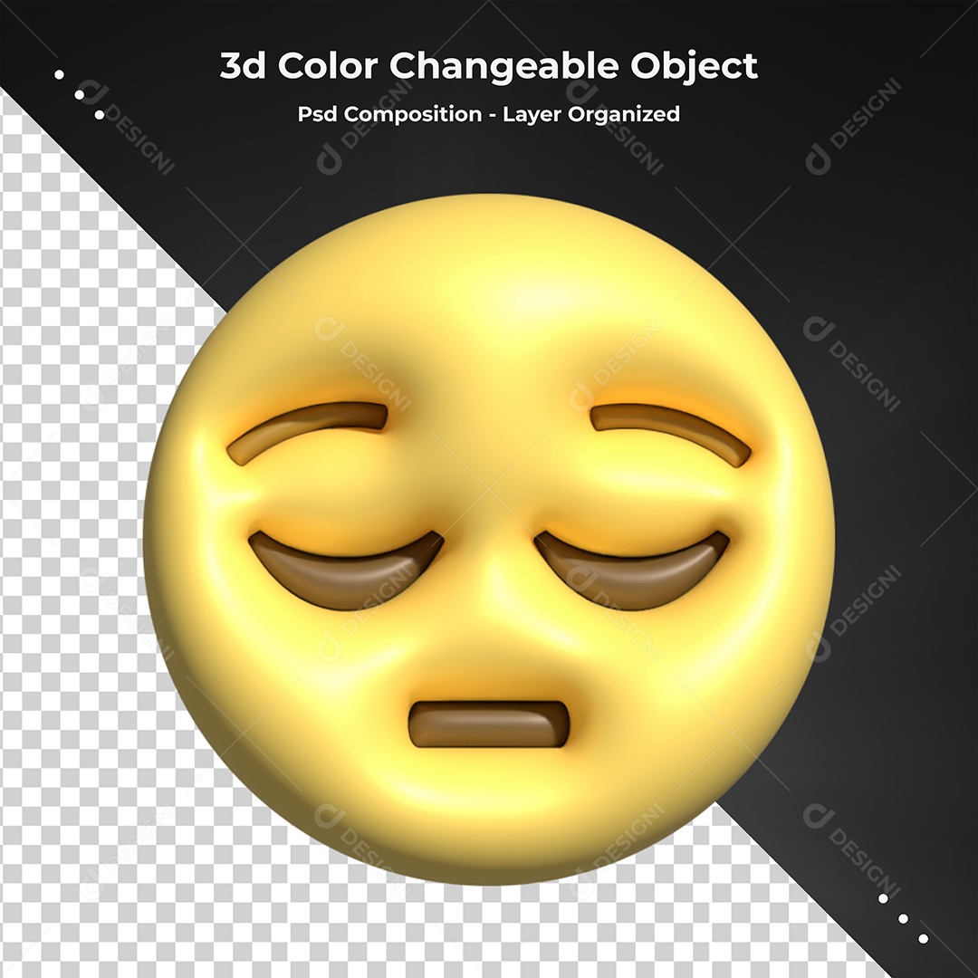 Emoji Infeliz Elemento 3D Para Composição PSD