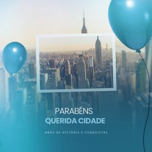 Parabéns querida Cidade Aniversário Social Media PSD Editável