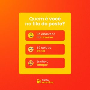 Posto de Combustível Gasolina Quem é você na Fila? Social Media PSD Editável