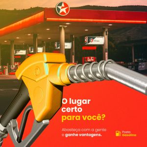 Posto de Combustível Gasolina Abasteça com a Gente Social Media PSD Editável