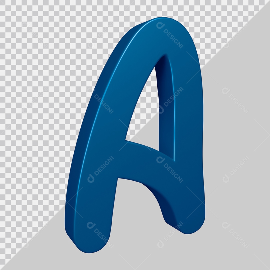 Elemento 3D Para Composição Letra A Azul PSD
