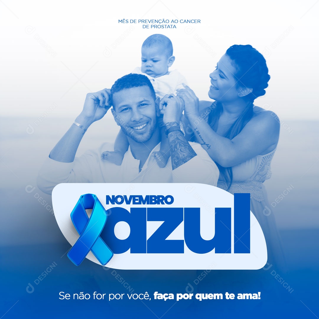 Novembro Azul Mês de Prevenção ao Câncer de Próstata Social Media PSD Editável