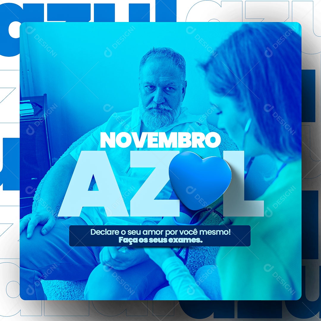 Novembro Azul Faça seus Exames Social Media PSD Editável